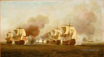 Navire de guerre œuvres - Action de fin de Knowles au large de La Havane 1748 Batailles navales